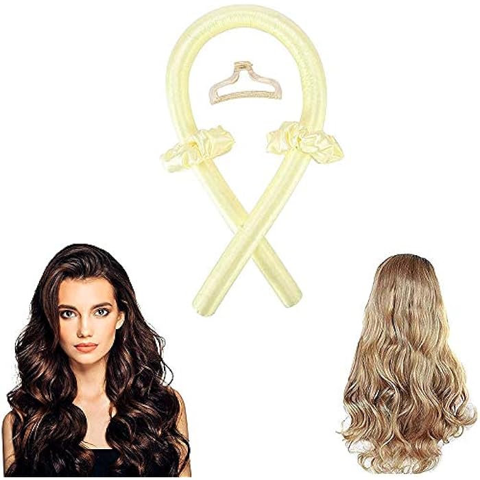 N.C NC Heatless Curling Rod Silk Headband, No Heat Curls Hair Rollers with Ribbons Sleeping Soft Wave Formers Hair Curlers DIY Hair Styling Tools for Long Medium Hair random color - Image 1